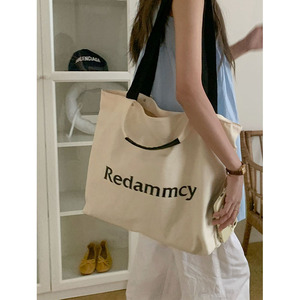 Redammcy – sac fourre-tout en toile blanc cassé, grande capacité, boucle magnétique, poche zippée, sac à bandoulière pour femmes, sac de banlieue décontracté - Product Image 2