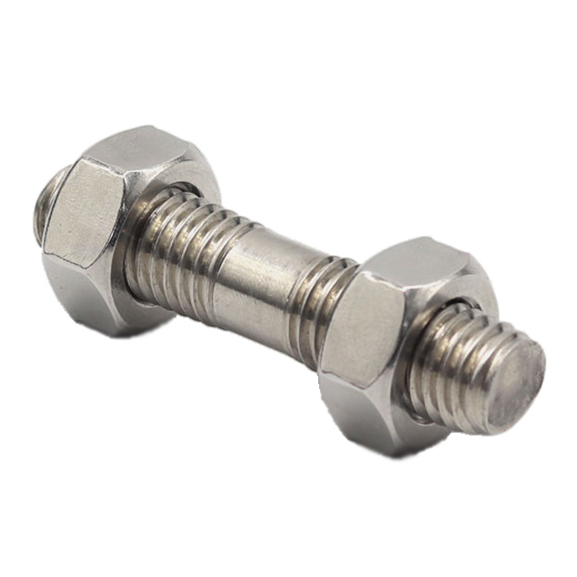 Factory Price ASTM A193 B7 & A194 A320 L7/L7M 2H M7/M8/M9/M12 Black Galvanized Stud Bolts with 2 Heavy Hex Nuts Zinc Finish