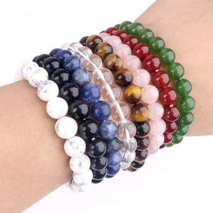 Factory Price Customize Polished Natural Stone Palm Stone <b>Bracelets</b> Women Gemstone Crystal <b>Beads</b> <b>Men</b> Feng Shui - Product Image 2