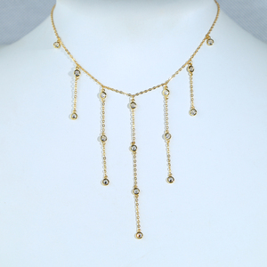 Collar <span class=keywords><strong>de</strong></span> <span class=keywords><strong>cadena</strong></span> con borlas largas y cortas CZ Y Lariat <span class=keywords><strong>de</strong></span> diseño <span class=keywords><strong>de</strong></span> moda Bling 2026 Joyería para mujer - Product Image 1