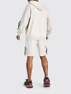 Ensemble 2 pièces unisexe personnalisé en maille polyester/coton : sweat à capuche et short – Collection homme en promotion - Product Image 2