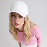 Casquettes de baseball unisexes à 6 panneaux en coton avec logo personnalisé OEM Blanc uni, incurvées, ajustées, style sportif avec motifs de fruits à pois léopard