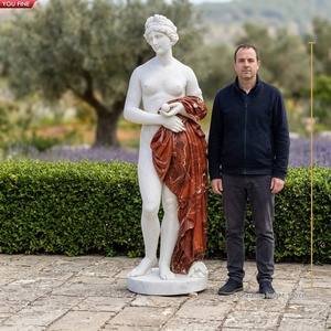 YOUFINE Statua <span class=keywords><strong>di</strong></span> <span class=keywords><strong>Venere</strong></span> e Mela d'Oro in Marmo Europeo, Scultura da <span class=keywords><strong>Giardino</strong></span> Intagliata a Mano in Pietra Naturale a Grandezza Naturale, Vendita Diretta - Product Image 2