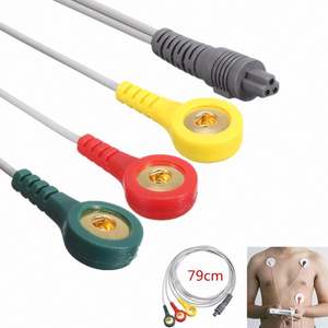 Cabo de Eletrodo com <span class=keywords><strong>3</strong></span> Fios para Monitor de ECG Portátil HEAL FORCE PRINCE 180B PC-80B Sensores de PVC - Product Image 4