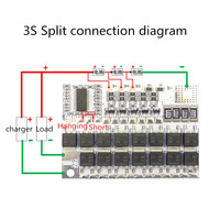 Carte de protection de batterie au lithium LiFePO4 3S 4S 5S 100A 12V, 3 4 5 cellules avec équilibrage de charge, protection BMS