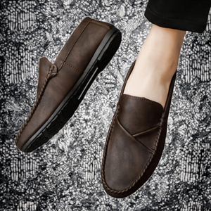 Mocasines de Estilo Británico para Hombre, Cómodos, Color Marrón Claro, Entresuela de EVA, Zapatos Casuales Antideslizantes, Sin Cordones, Planos, Transpirables y Suaves - Product Image 2