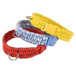 Handmade Woven Pet <b>Collar</b> Kit Colored Grid Simple Style Small Medium <b>Large</b> <b>Dogs</b> Cats D-Buck Snap Fittings - Product Image 2