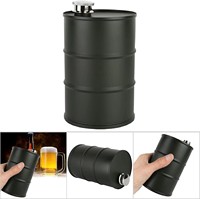 Gourde à logo personnalisé, bonne étanchéité, forme baril, pour vin, bière, liqueur, whisky, camping en plein air
