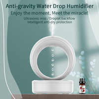Nouvel Arrivage Humidificateur Anti-Gravité à Son de Pluie Relaxant 680ML Brume Froide Lumière Nocturne LED Blanche de Bureau en Plastique pour la Maison