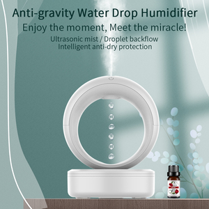 Nueva llegada relajante gota de lluvia sonido antigravedad humidificador 680ML vapor frío humidificador de aire de escritorio con luz de noche LED blanca - Product Image 5