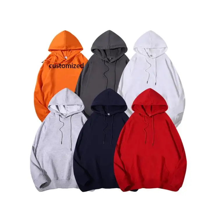 100% Baumwolle Plus Size Solid Casual Hoodie Kordel zug Large Blank Hoodie Custom Logo Großhandel