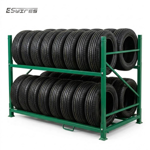 <span class=keywords><strong>Vente</strong></span> directe d'usine, supports de stockage de pneus pliables en acier robuste, adaptés aux pneus de camion - Product Image 1