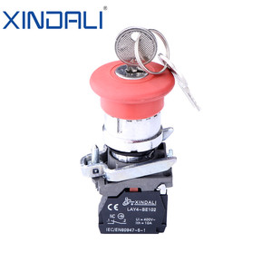Interruptor de botón de parada de emergencia de seta XB4 de 22mm con interruptores de botón de alimentación de llave 1NC 1NO interruptor de inicio - Product Image 1