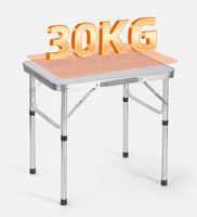 Table pliante portable rectangulaire en aluminium, résistante et réglable, pour le camping, la randonnée, le pique-nique et la plage, vente en gros d'usine, imperméable