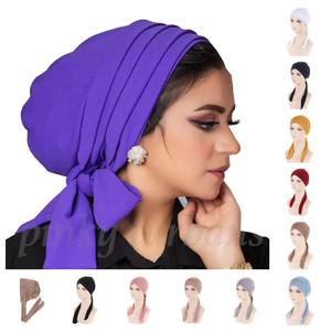 Vente en gros de turbans extensibles de couleur unie Yuyun, foulards de tête décontractés pour tous les jours, <span class=keywords><strong>protection</strong></span> des <span class=keywords><strong>cheveux</strong></span> pour femmes musulmanes, bonnets de <span class=keywords><strong>nuit</strong></span> en soie - Product Image 1