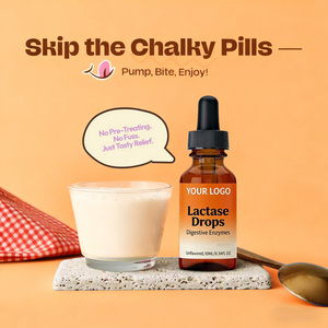 อาหารเสริมสุขภาพ สำหรับผู้ทานมังสวิรัติ ช่วยบรรเทาอาการแพ้โปรไบโอติก ชนิดน้ำมัน 20,000 ยูนิต FCC แลคตาสแบบหยด ช่วยบรรเทาอาการแพ้ผลิตภัณฑ์นมได้อย่างรวดเร็ว - Product Image 3