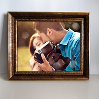 Échantillon gratuit : Cadre photo rétro doré 5x7, 6x8, 8x10, personnalisable pour la décoration de salle à manger, cadeaux pour clients