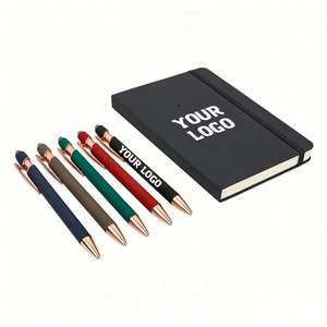 Bolígrafo Promocional de Goma con Logotipo Personalizado, Bolígrafo Metálico Color Oro Rosa con Logotipo Personalizado - Product Image 1