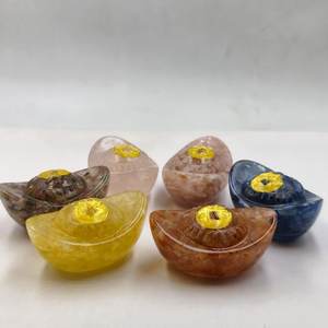 Monedas de resina de piedra de cristal natural, <span class=keywords><strong>Bao</strong></span> figuritas de dinero, decoraciones para el hogar Feng Shui, artesanías de resina - Product Image 2