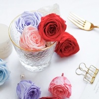 Haute qualité véritable naturel 4-5cm et 5-6cm couleur rouge têtes de roses éternelles préservées pour la boîte-cadeau de la Saint-Valentin