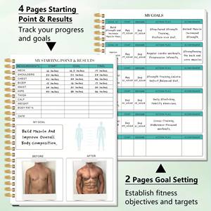 Diario de Entrenamiento A5 con Doble Espiral, Planificador de Fitness con Diario de Entrenamiento Personalizado para Medición Corporal y Seguimiento del Progreso - Product Image 3