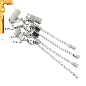 Nhiều Màu sắc mạ đồng tôm hùm Claw dây Clasp với 2 inch Extender chuỗi và ribbon uốn