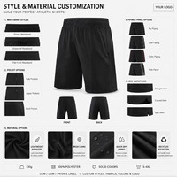 Shorts de sport en polyester pour hommes avec logo personnalisé, OEM, séchage rapide, pour la gym, la course à pied, la course, taille élastique, fabricant de shorts d'entraînement