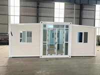Maison préfabriquée modulaire de luxe à deux ailes extensibles pour complexe hôtelier, glamping, camping, location Airbnb, mini-maison portable