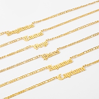 Hongtong acier inoxydable et plaqué or 18 carats nom du zodiaque NK Figaro chaîne colliers à la mode signe du zodiaque pendentif pour unisexe pour les femmes