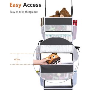 <b>Over</b> <b>Door</b> Organizer 4 Large Pockets 6 Mesh Side Pockets Dark Grey Hanging Storage For Clothing Shoes Behind <b>Doors</b> On Walls - Product Image 5