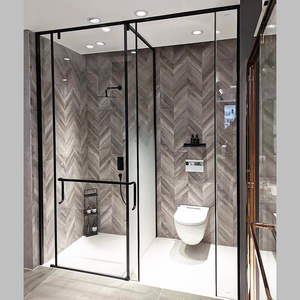 Mampara <span class=keywords><strong>de</strong></span> <span class=keywords><strong>Ducha</strong></span> Tipo T, Antiderrames, <span class=keywords><strong>de</strong></span> Vidrio Templado con Revestimiento, Puerta Corredera <span class=keywords><strong>de</strong></span> Cierre Suave - Product Image 2