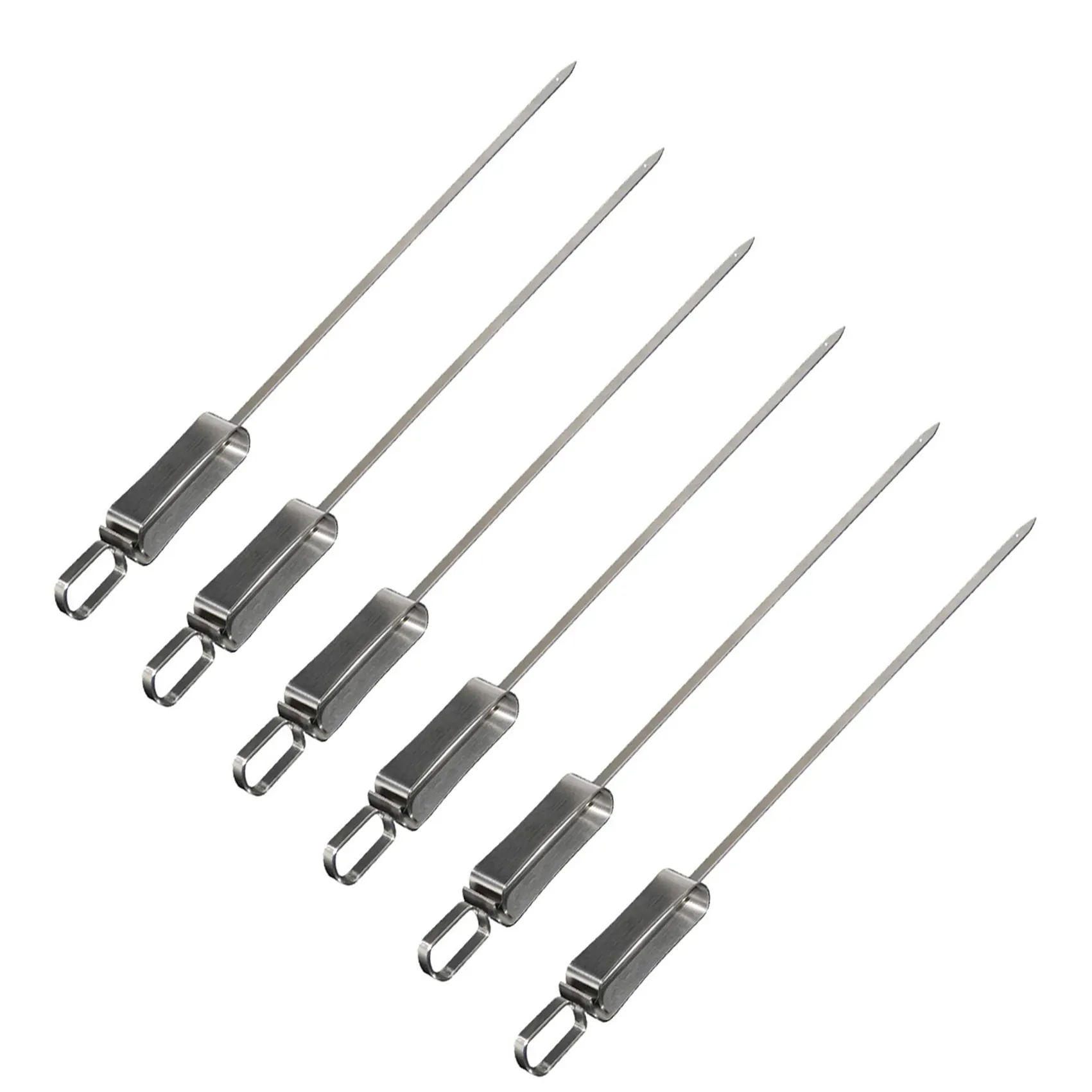 Kabob Skewers for Grilling Metal Skewers for Kabobs with Slider Flat BBQ Skewers Stainless Steel