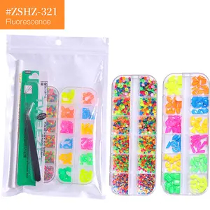 SZ2331 salon must have crystal ab 65 colors professional glass nail rhinestone set with picker tweezer