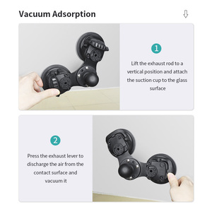 Supports de fixation VIN Twist-Lock à double ventouse avec adaptateur à dégagement rapide et plaque ronde avec boule de taille C de 1,5 pouces pour pare-brise - Product Image 6
