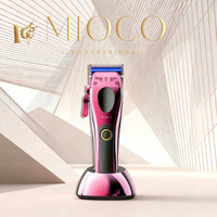 Tondeuse à cheveux professionnelle sans fil rechargeable M9688 avec lames en céramique bleues DLC, moteur BLDC, écran LCD et batterie 3000 mAh pour usage domestique