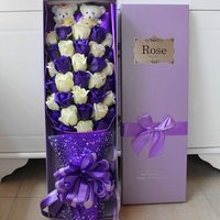 Bouquet de fleurs en peluche, 24 pièces, ourson en peluche, pour la saint-valentin