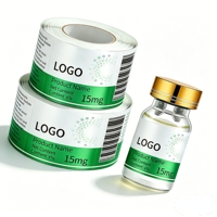 Étiquettes personnalisées en vinyle pour la production en petites séries, autocollants imperméables pour flacons de peptides cosmétiques de 2 ml, 10 ml, 15 ml pour petites marques