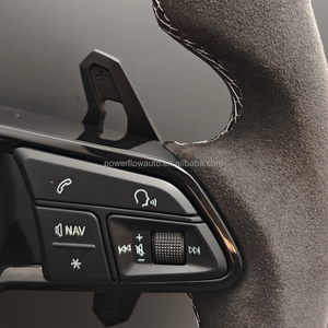 Style R8 Demi Alcantara Volant en Fiber de Carbone pour <span class=keywords><strong>Audi</strong></span> A3 A4 A5 A6 A7 C6 C7 C8 S3 S4 S5 S6 S7 B7 B8 B9 RS3 RS5 RS6 TT TTRS - Product Image 4