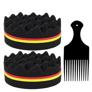 Vendita calda 3 pezzi Set di persone nere stile Hip-hop pettine magico torsione <span class=keywords><strong>capelli</strong></span> arricciatura <span class=keywords><strong>spugna</strong></span> onda <span class=keywords><strong>spugna</strong></span> - Product Image 2