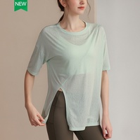 Nouveau haut de sport respirant en polaire 3D flocon de neige pour femme, coupe ample amincissante, manches courtes, idéal pour la course, le fitness, le yoga, sexy, été