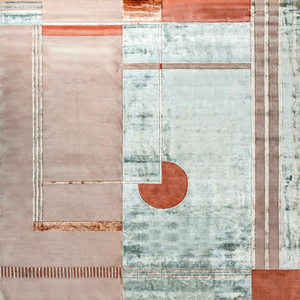Tapis persan moderne de luxe en laine et soie, fait main, à boucles, lavable, antidérapant, avec support en PVC, écologique - Product Image 1