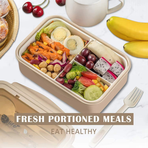 Bento <b>Boxes</b> With Spoon and Fork for Adults Children Food Grade Pp <b>Plastic</b> Durable Bento <b>Lunch</b> Box for Kids - Product Image 4