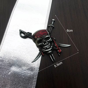 Autocollant métallique 3D stéréoscopique Pirates <span class=keywords><strong>des</strong></span> Caraïbes Bâton de décoration de carrosserie Crâne Logo de coffre Badge Decal - Product Image 6