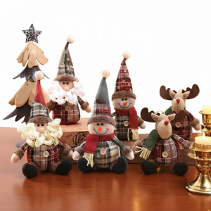 Pendentif de Noël en tissu à carreaux, motif renne, en peluche, pour décoration d'arbre, cadeau de décoration intérieure - Product Image 1