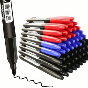 Rotulador permanente, marcadores de dibujo, negro, azul, rojo, tinta resistente al agua, bolígrafos para bocetos, papelería, suministros escolares de arte para vidrio y Metal - Product Image 1