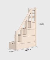 Chambre d'enfant en palissandre Lits superposés en bois exquis avec tiroirs Escalier et armoire de rangement pour livres Lit d'enfant avec lit escamotable