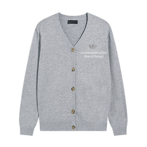Cardigan in Cashmere Grigio da Uomo <span class=keywords><strong>Ami</strong></span> con Monogramma Ricamato, Scollo a V e Bottoni, Stile Lusso Designer Streetwear - Product Image 1
