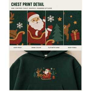 500G Chest Print <b>Christmas</b> Hoodie Pullover Sweatshirt Santa Claus Reindeer Sleigh Unisex Oversized S To 8XL Plus Size Custom - Product Image 6