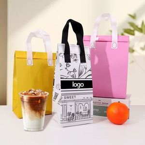 Sac isotherme en aluminium non tissé de haute qualité avec poignée pour la livraison de nourriture pour les cafés - Product Image 1