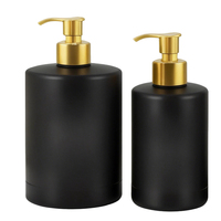 Faible MOQ, flacon PET noir mat de haute qualité de 500 ml, vide, pour détergent liquide, shampoing, lotion pour le corps, gel douche